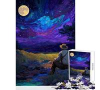 Puzzle pour Adolescents 1000 pièces Paysage de veilleur Nocturne Puzzle 1000 pièces Jeu de réflexion Cadeau d'anniversaire Amusant et Humoristique (38x26cm)