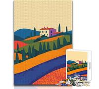 Puzzle pour Adolescents 1000 pièces - Paysage de Villa Toscane en Italie - Jeu au Design Magnifique - Une œuvre d'art - Jouet Anti-Stress - Dimensions:50x75cm