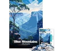 Puzzle pour Adolescents 1000 pièces Paysage des Montagnes Bleues d'Australie Art Stimulant à compléter Cadeau d'anniversaire Jeux éducatifs pour Les 14 Ans et Plus Jeu de Puzzle Offert (38x26cm)