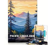 Puzzle pour Adolescents 1000 pièces Paysage du Pacific Crest Trail Art à emboîter Jeu Stimulant l'esprit Loisirs et Divertissement Cadeau Artistique de Noël (38x52cm)