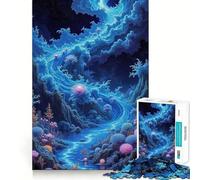 Puzzle pour Adolescents 1000 pièces Paysage Fantastique de rivière Bleue,Assemblage sans Couture,Jeu créatif,Divertissement pour Les Moments de détente,Cadeau de Noël (50x75cm)