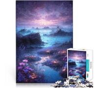 Puzzle pour Adolescents 1000 pièces Paysage Magique Jouets de Divertissement Familial Liste de souhaits avec Le Père Noël 38x26cm