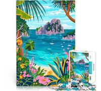 Puzzle pour Adolescents 1000 pièces Paysage Marin d'une île Tropicale à Capri, en Italie Jeux de détente Cadeau Amusant 52x38cm