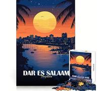 Puzzle pour Adolescents 1000 pièces Paysage Urbain de Dar ES Salaam,Tanzanie Décoration soignée Jeu de réflexion Jeu de détente Décoration de Noël (50x75cm)