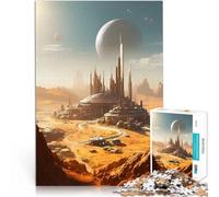 Puzzle pour Adolescents 1000 pièces Paysage Urbain de la planète Rouge Mars Jeu Stimulant Cadeau d'anniversaire 38x26cm