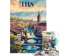 Puzzle pour Adolescents 1000 pièces Paysage Urbain Serein de Berne Puzzle Adulte Jouet Décoration Murale Vacances à la Maison Activités Amusantes pour Passer Le Temps (Dimensions 38x26cm)