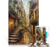 Puzzle pour Adolescents 1000 pièces Peinture à l'huile de Barcelone Staycation Tuer Le Temps Jeu de défi Unique 38x26cm