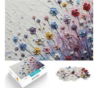 Puzzle pour Adolescents 1000 pièces Peinture de Champ de Fleurs colorées Impossible est idéal comme Cadeau pour Toute la Famille 38x26cm