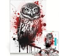 Puzzle pour Adolescents 1000 pièces Peinture de Chouette pygmée Jouet éducatif améliore la mémoire avec Poster et fiche de Questions-réponses Assortis 38x52cm