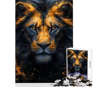 Puzzle pour Adolescents 1000 pièces Peinture Lion Noir Jeu Impossible Vacances à la Maison Jouet éducatif Défi éducatif (38x26cm)