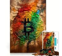 Puzzle pour adolescents, 1000 pièces, peinture symbolique Bitcoin, ajustement parfait, art, jeu cognitif, cadeau, jeu lent, 38 x 26 cm