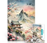 Puzzle pour Adolescents 1000 pièces Peintures Classiques Chinoises Analyse et logique avec Affiche et Feuille de Questions correspondantes 50x70cm