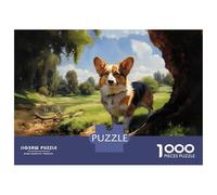 Puzzle pour Adolescents 1000 Pièces Pembroke Welsh Corgi Puzzle pour Adultes Jeu Familial Course De Vitesse Manuelle Cadeau d'anniversaire Unique 52x38cm/1000pcs