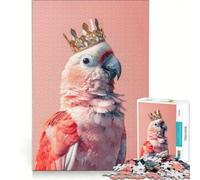 Puzzle pour Adolescents 1000 pièces Perroquet Couronne Pastel Jouet éducatif améliore la mémoire avec Poster et fiche de Questions-réponses Assortis 50x75cm