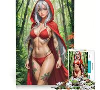 Puzzle pour Adolescents 1000 pièces Petit Chaperon Rouge Dessin animé Jouet Anti-Stress défi Stimulant renforce Les Liens Amoureux 38x52cm