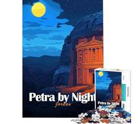 Puzzle pour Adolescents 1000 pièces Petra by Night Jeu éducatif jordanien défi Jouet idée Cadeau Course de Vitesse Manuelle (Taille 75x50cm)