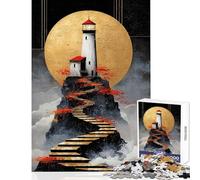 Puzzle pour Adolescents 1000 pièces Phare sur Une Falaise avec escaliers Jeu éducatif à Assembler Modèle Jouet à Faire soi-même Cadeau d'anniversaire Cadeau de Voyage (50x75cm)