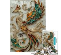 Puzzle pour Adolescents 1000 pièces Phénix Abstrait Kintsugi Défi éducatif Améliore la mémoire Jeux Amusants pour Les 14 Ans et Plus Jeu de Puzzle Offert (50x75cm)