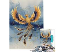 Puzzle pour Adolescents 1000 pièces Phénix doré renaît idéal pour Un Anniversaire ou Noël Jouet de mémoire décoration Murale Convient aux Personnes de 14 Ans et Plus (50x75cm)