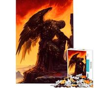 Puzzle pour Adolescents 1000 pièces Pierre volcanique Ange Chevalier Jouet éducatif Apprentissage Jeu éducatif Décoration Parfaite Cadeau d'anniversaire (Dimensions 38x52cm)