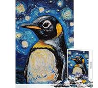 Puzzle pour Adolescents 1000 pièces Pingouin Nuit étoilée Puzzle Anti-Stress Jouet pour Passer Le Temps Pendant Les Vacances à la Maison Cadeau de Noël ou d'anniversaire (Dimensions 50x75cm)