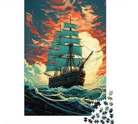 Puzzle pour Adolescents 1000 Pièces Pirate Ship Adventure-1 Puzzle Adulte Jeux Relaxants Améliorent La Mémoire Jeu Stimulant Cadeaux 38x26cm/1000pcs