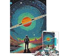 Puzzle pour Adolescents 1000 pièces planète Saturne colorée Puzzle pour Adultes Difficile liste de souhaits avec Le Père Noël Casse-tête Jeux familiaux (Taille 50x75cm)
