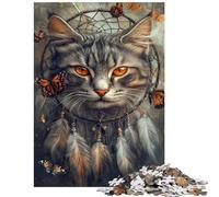 Puzzle pour Adolescents 1000 pièces Plumes et Yeux murmurants Puzzle pour Adultes Difficile Liste de souhaits avec Le Père Noël Casse-tête Jeux familiaux (38x26cm/1000pcs)