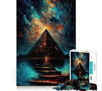 Puzzle pour Adolescents 1000 pièces Pont vers la Pyramide Découpe serrée Casse-tête logique Amusant Jeu de détente et de Divertissement Cadeau Artistique de Noël (38x52cm)