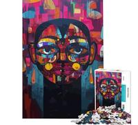 Puzzle pour Adolescents 1000 pièces Pop Art Abstrait Visage Kaléidoscope Portrait Casse-tête Jeu Jouet Intellectuel pour Les Jeux Décoration Murale (Dimensions 75x50cm)