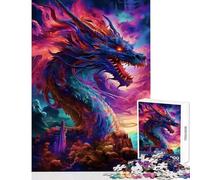 Puzzle pour Adolescents 1000 pièces Popart du Dragon Cauchemar Jeux éducatifs Décoration Parfaite Jouets à Faire soi-même Interaction Parent-Enfant (50x75cm)