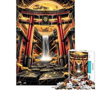 Puzzle pour Adolescents 1000 pièces Porte Torii Cascade Puzzle Adulte Jeu Manuel pour Passer Le Temps Pendant Les Vacances Offre spéciale comme Cadeau pour Toute la Famille (Dimensions 38x52cm)