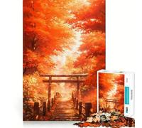 Puzzle pour Adolescents 1000 pièces Porte Torii d'automne Découpe Premium Jeu Amusant et Intelligent Cadeau Facile à Jouer Pièce Artistique de Noël (38x52cm)
