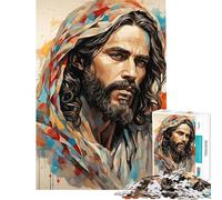 Puzzle pour Adolescents 1000 pièces Portrait Abstrait du Sauveur Puzzle Adulte Jeu Manuel Idéal pour Passer Le Temps Pendant Les Vacances à la Maison Offre spéciale comme Cadeau pour Toute la Famille