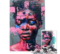 Puzzle pour Adolescents 1000 pièces Portrait Abstrait Rose et Bleu Puzzle à Monter soi-même Jouet Cadeau d'anniversaire et Cadeaux Uniques (Dimensions 38x26cm)