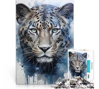 Puzzle pour Adolescents 1000 pièces Portrait Aquarelle de léopard Jeux éducatifs Jouets DIY Décoration d'intérieur 52x38cm