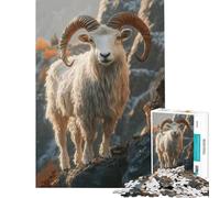 Puzzle pour Adolescents 1000 pièces Portrait de chèvre de Montagne Jeu intellectuel et éducatif pour activités familiales Cadeau d'anniversaire (Dimensions 50x75cm)