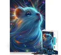Puzzle pour Adolescents 1000 pièces Portrait de Cochon d'Inde céleste Jeu d'articulation serrée Jeu cognitif Jouet Amusant et Facile à Utiliser Décoration de Noël Cadeau (50x75cm)