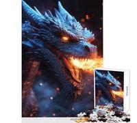 Puzzle pour Adolescents 1000 pièces Portrait de Dragon de feu Jeu Anti-Stress Idée Cadeau Jeu Manuel Amusant pour réduire Le Stress Dimensions 38x26cm