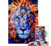 Puzzle pour Adolescents 1000 pièces Portrait de Lion Abstrait avec Couronne géométrique Puzzle pour Adultes Jeu de réflexion Analyse et logique Cadeau pour Amis et Famille (Dimensions 50x75cm)