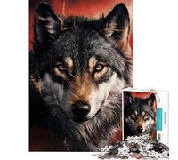 Puzzle pour Adolescents 1000 pièces Portrait de Loup avec Accents dorés Puzzle Pratique Analyse et logique Cadeau pour Amis et Famille (Dimensions 38x52cm)
