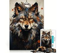Puzzle pour Adolescents 1000 pièces Portrait de Loup bohème,Art aux Bords précis,Jeu de Concentration,Cadeau,Jeu pour Passer Un Moment agréable,Art de Noël (50x75cm)