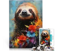 Puzzle pour Adolescents 1000 pièces Portrait de Paresseux Réduction du Stress intéressante De Superbes Cadeaux et Jouets 38x26cm