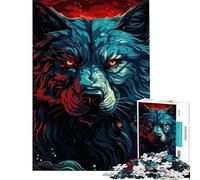 Puzzle pour Adolescents 1000 pièces Portrait de Visage de Loup féroce Aide à exercer Le Cerveau Décoration d'art pour la Maison Jeux relaxants Convient aux Personnes de 14 Ans et Plus (38x52cm)