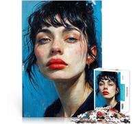 Puzzle pour Adolescents 1000 pièces Portrait d'une Femme pour Le Jeu éducatif Challenge Toy Décoration d'intérieur 50x70cm