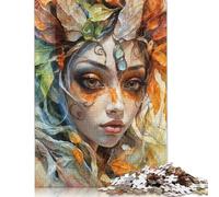 Puzzle pour adolescents 1000 pièces Portrait d'une nymphe d'automne Puzzle adulte Défi Jouet Puzzle en bois de 1000 pièces pour adultes (75x50 cm)