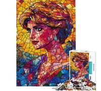 Puzzle pour Adolescents 1000 pièces Portrait mosaïque de la Princesse Diana Puzzle Adulte Jeu Manuel pour s'amuser en Famille Difficile et Stimulant (Taille 38x26cm)