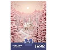 Puzzle pour Adolescents 1000 Pièces Powder Pink Winter Puzzle pour Adultes Jeu De Réflexion Décoration Murale Cadeau Anti-Stress 70x50cm/1000pcs