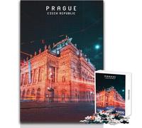 Puzzle pour Adolescents 1000 pièces Prague Jeu éducatif Familial Améliore la mémoire Cadeau de Noël Secret Dimensions 38x52cm