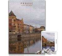 Puzzle pour Adolescents 1000 pièces Prague Jeu éducatif Familial Améliore la mémoire Cadeau de Noël Secret Dimensions 38x52cm